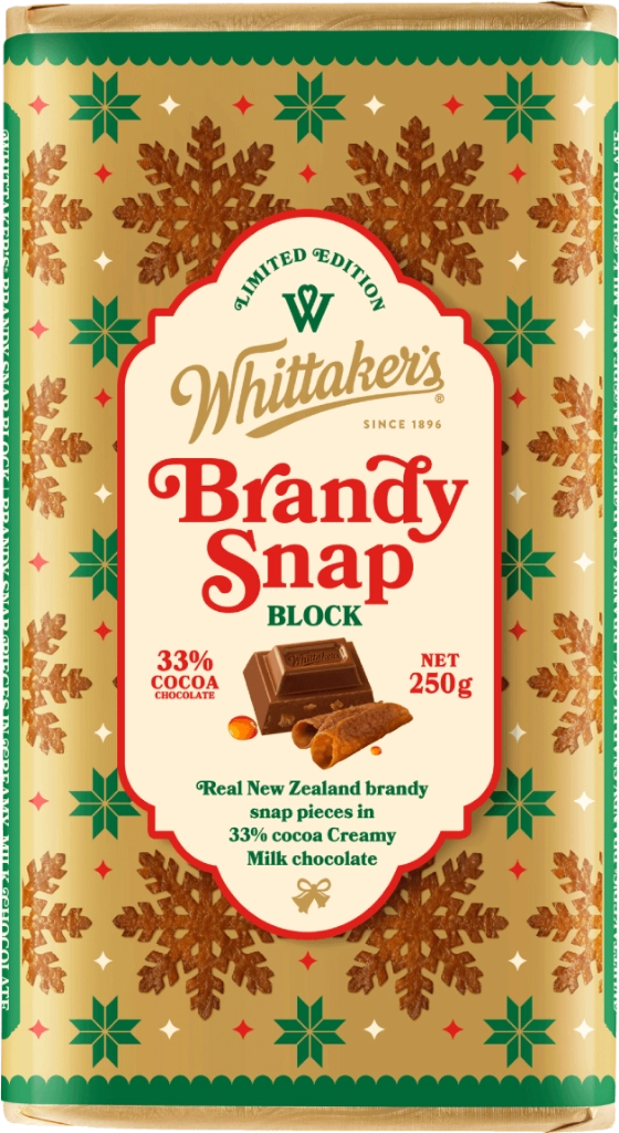 *Whittaker's Brandy Snap Chocolate Block 250g