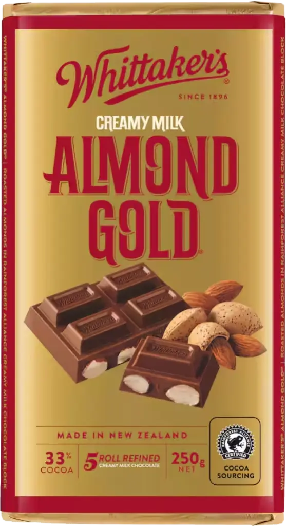 Whittaker's Almond Gold Chocolate Block 250G