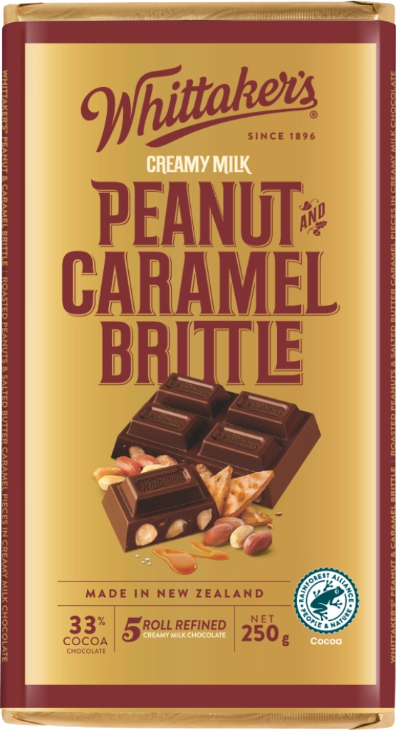 Whittaker's Peanut Caramel Brittle Chocolate Block 250G