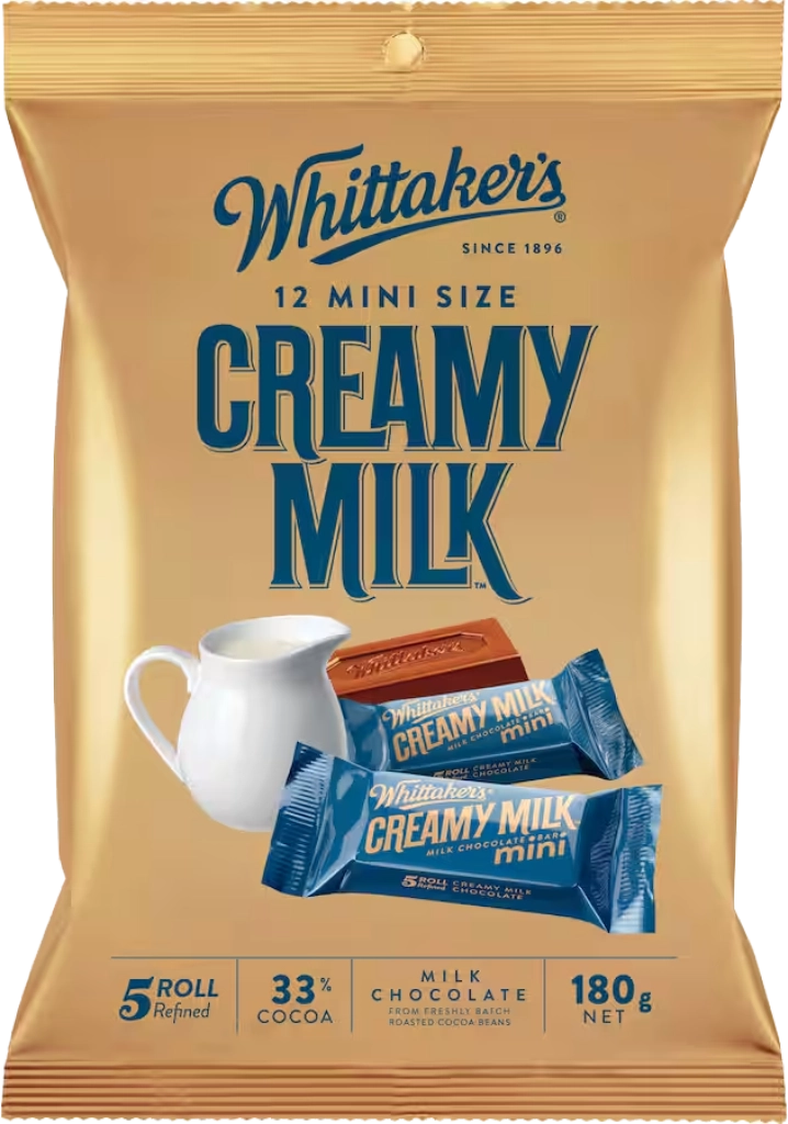 Whittaker's Creamy Milk Chocolate Share Bag 180G