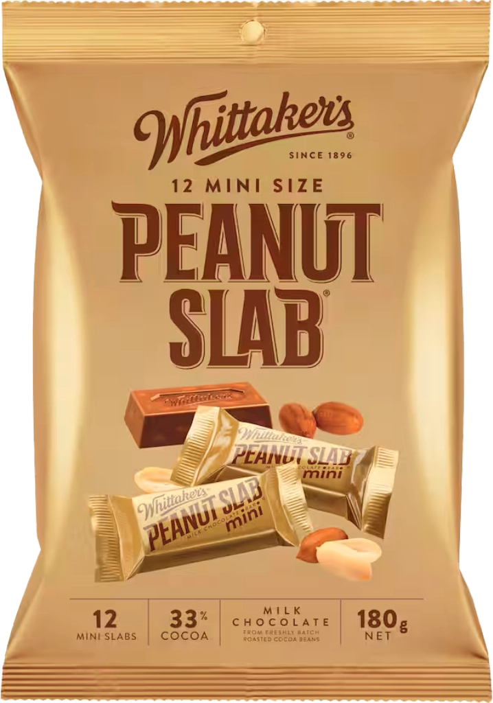 Whittakers Peanut Slab Chocolate Share Bag 180G