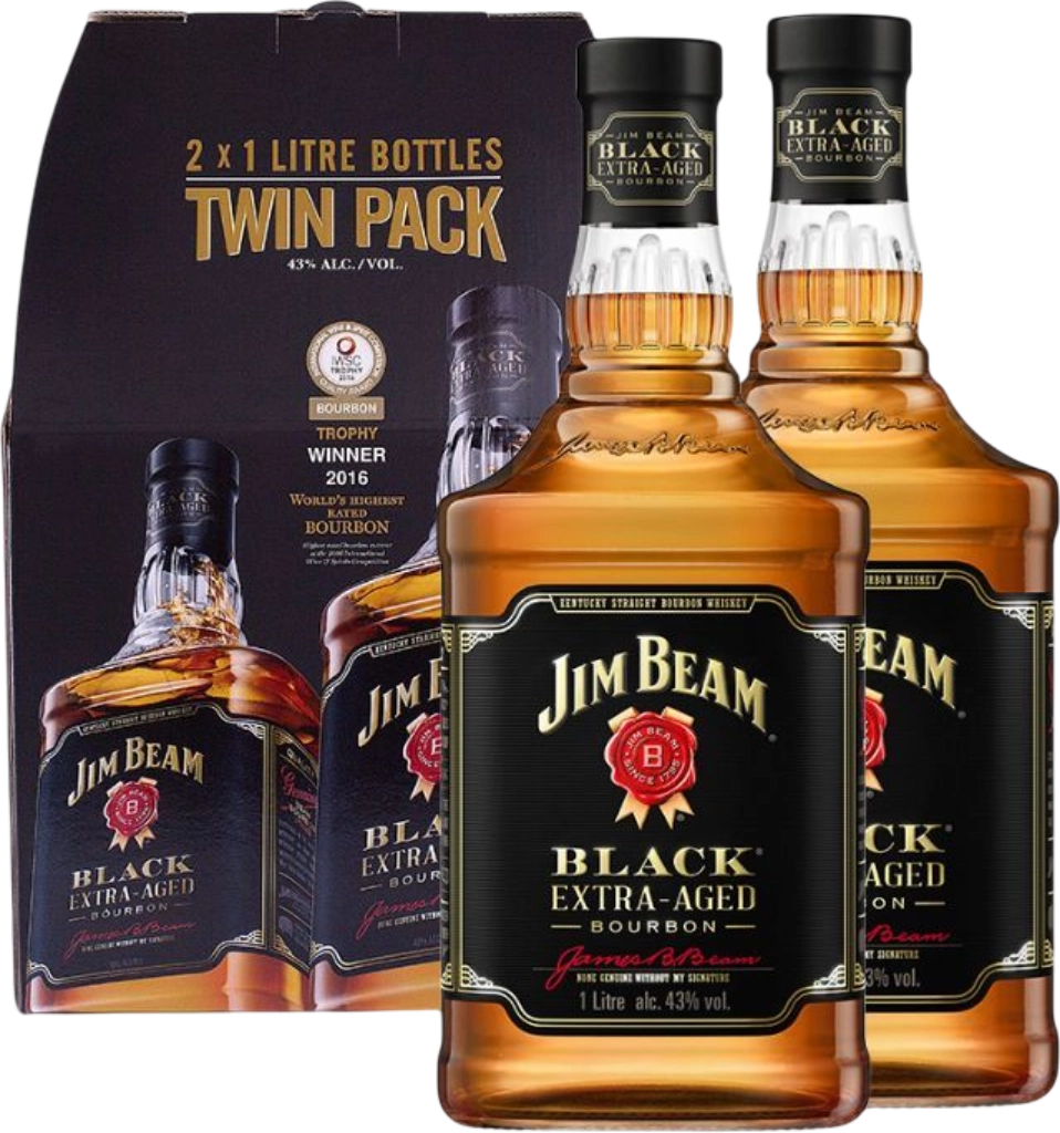 Jim Beam Black Extra Aged Twin Pack 2x1L 43% | Voyage Duty Free
