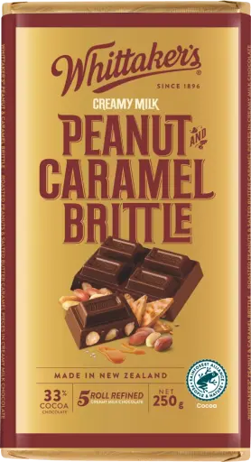 Whittaker's Peanut Caramel Brittle Chocolate Block 250G
